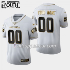 Maillot Enfant Seattle Seahawks Personnalisé Nike Blanc Golden Edition 100th
